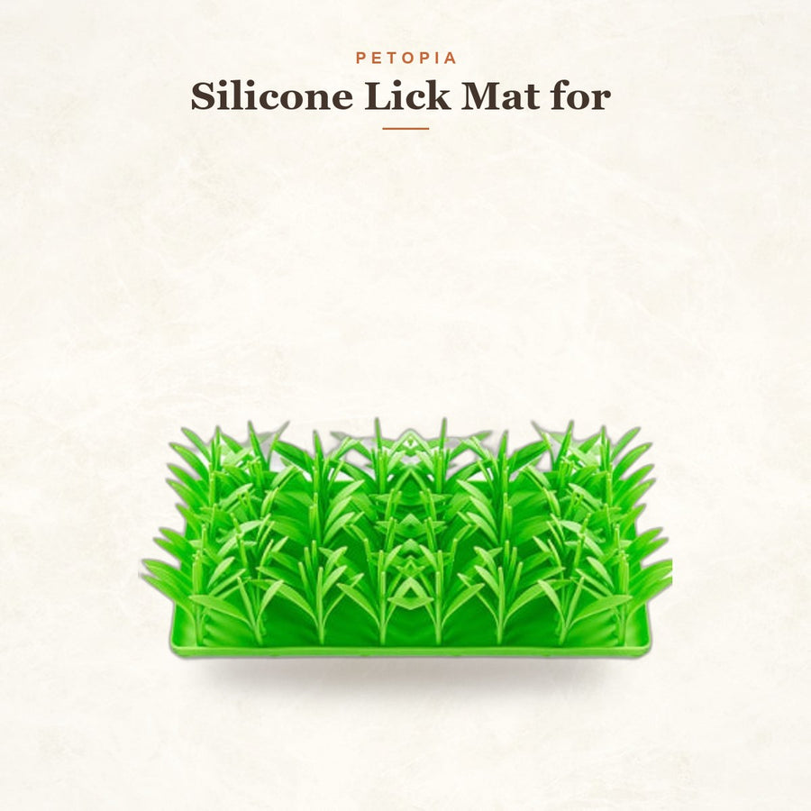 Silicone Lick Mat for Dogs & Cats — Slow Feeder Grass Design