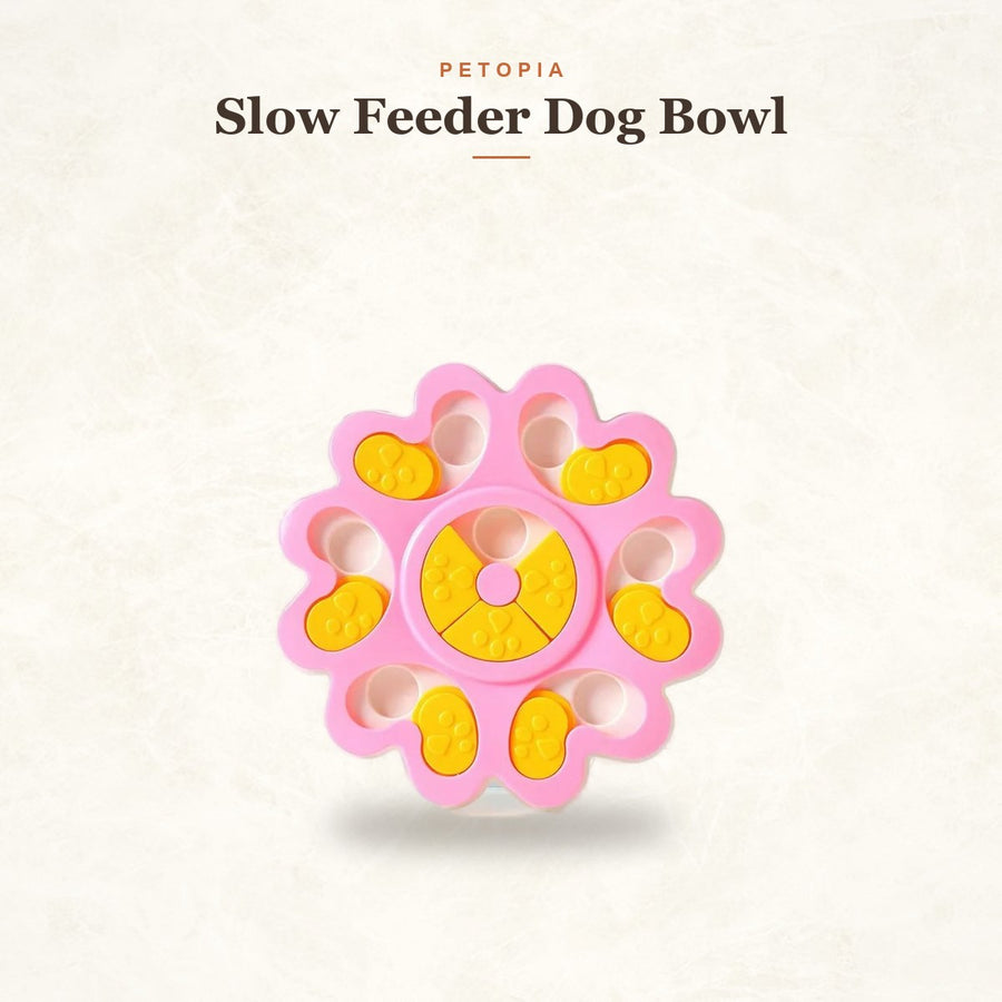Slow Feeder Dog Bowl - Flower Maze Puzzle Feeder