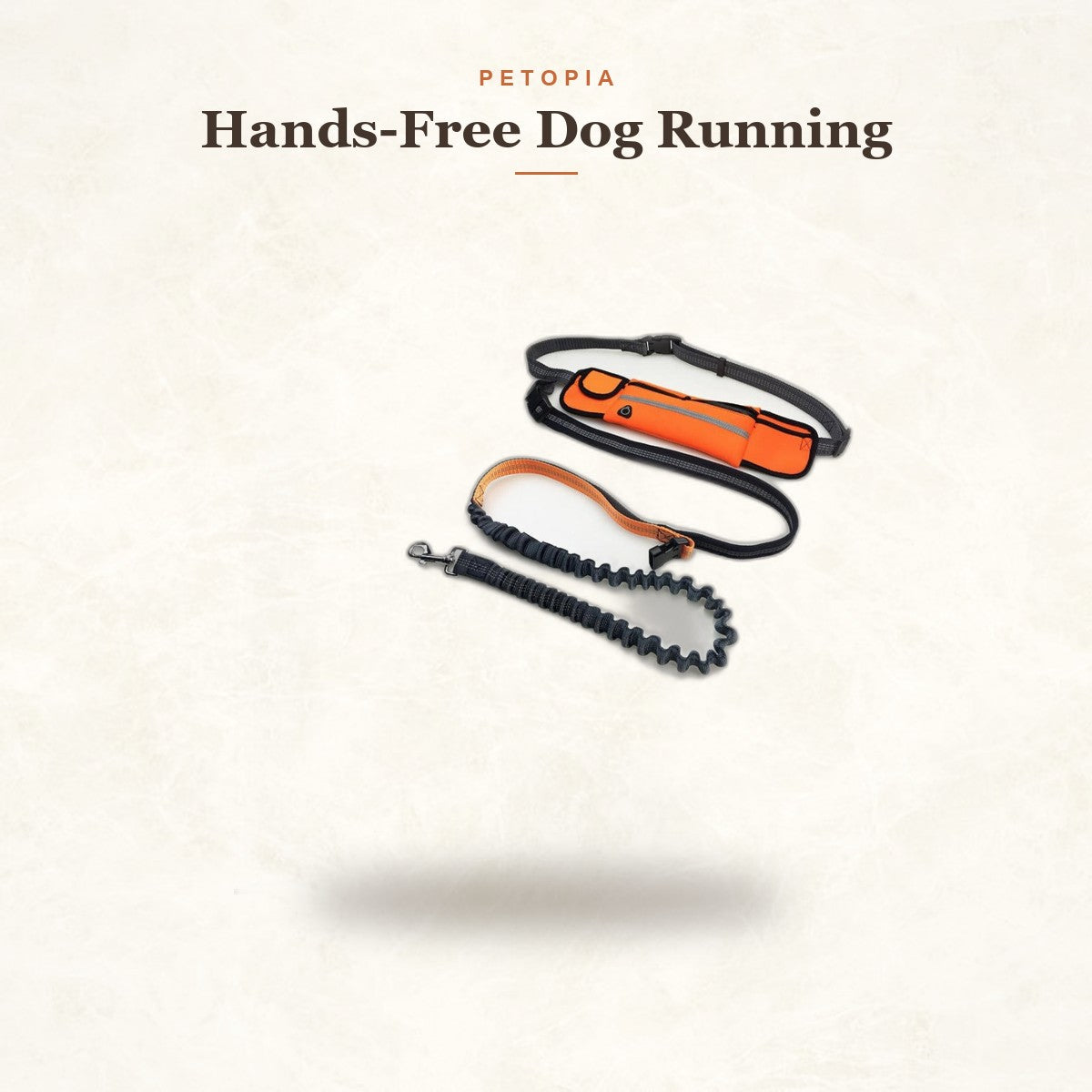 Hands-Free Dog Running Leash with Bungee Belt & Waist Pouch
