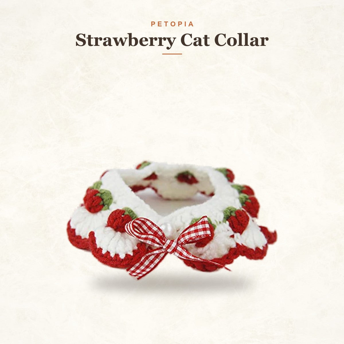 Strawberry Cat Collar with Breakaway Buckle & Bow Tie