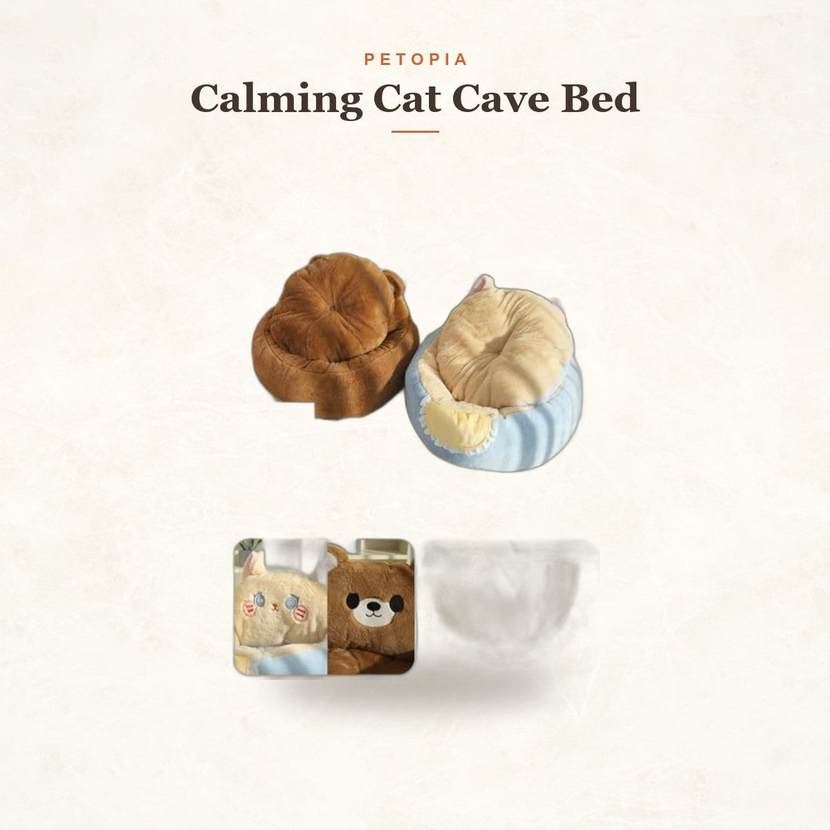 Calming Cat Cave Bed — Cozy Plush Tent for Cats & Small Dogs