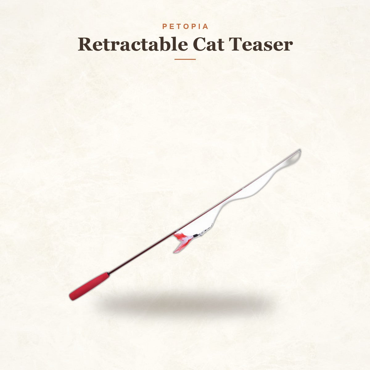 Retractable Cat Teaser Wand with Feather — Carbon Fiber Toy