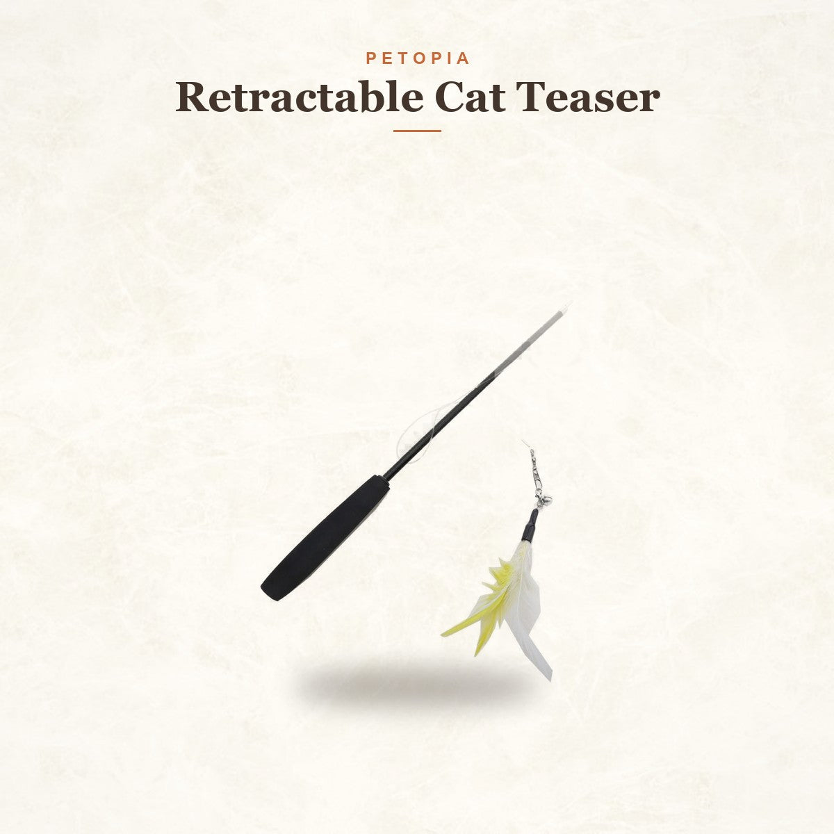 Retractable Cat Teaser Wand with Feather — Carbon Fiber Toy