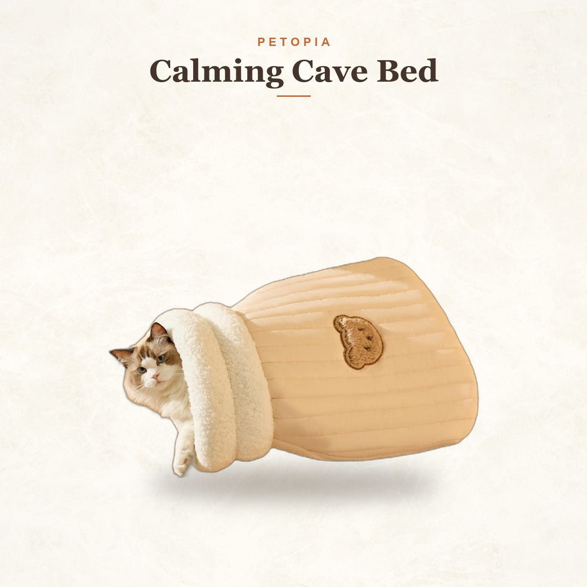 Calming Cat Sleeping Bag — Cozy Self-Warming Cave Bed | Petopia Dreams