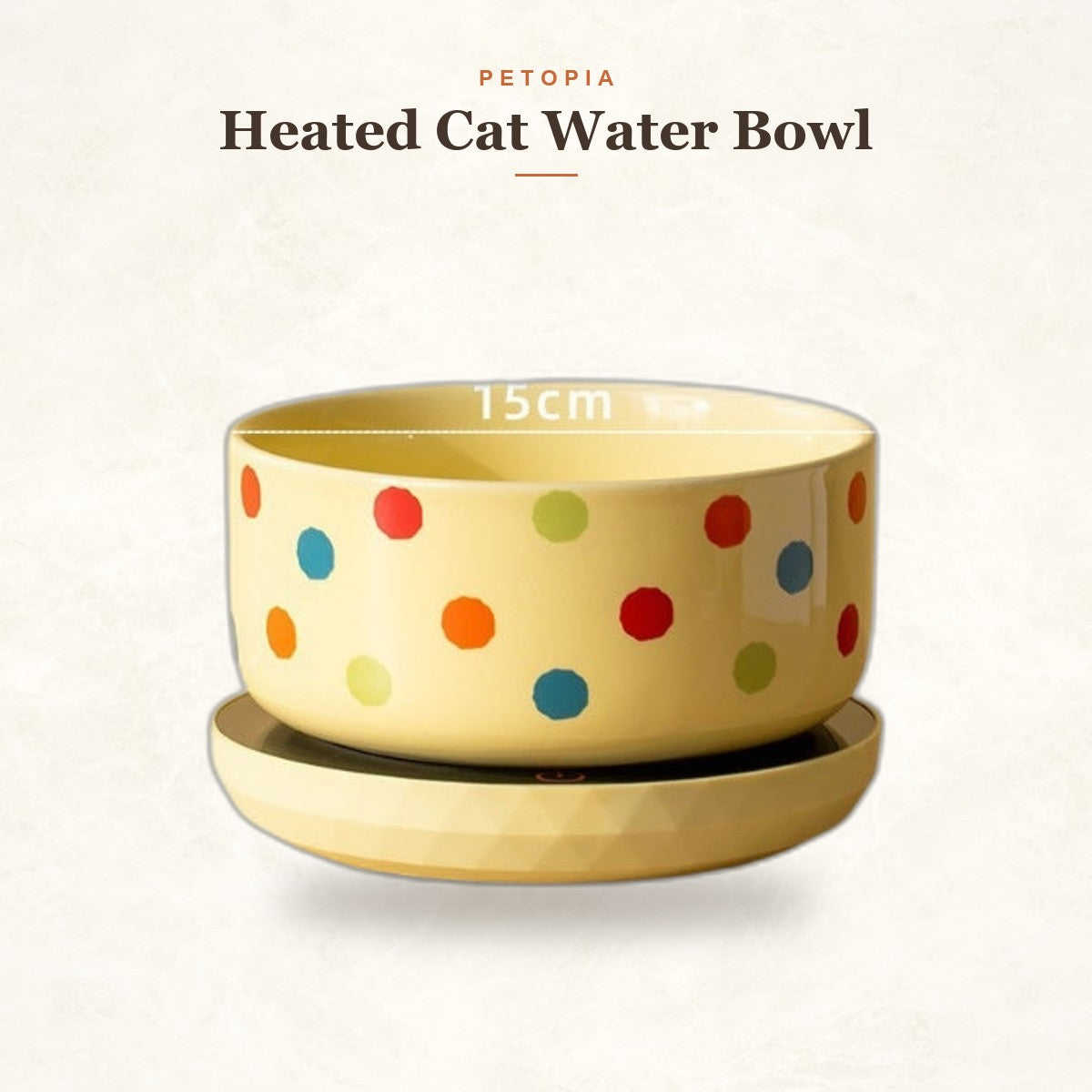 Heated Cat Water Bowl — Ceramic Constant-Temp Drinking Dish