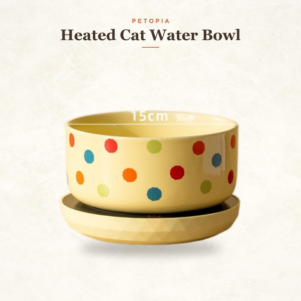 Heated Cat Water Bowl — Ceramic Constant-Temp Drinking Dish