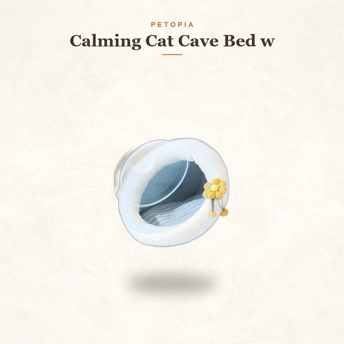 Calming Cat Cave Bed with Washable Cushion for Indoor Cats