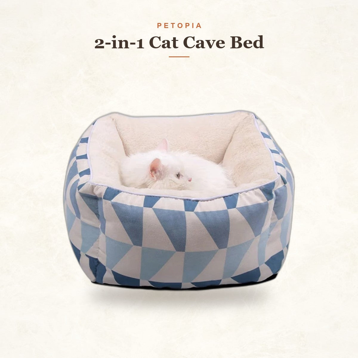 2-in-1 Cat Cave Bed — Cozy Hideaway Converts to Open Nest