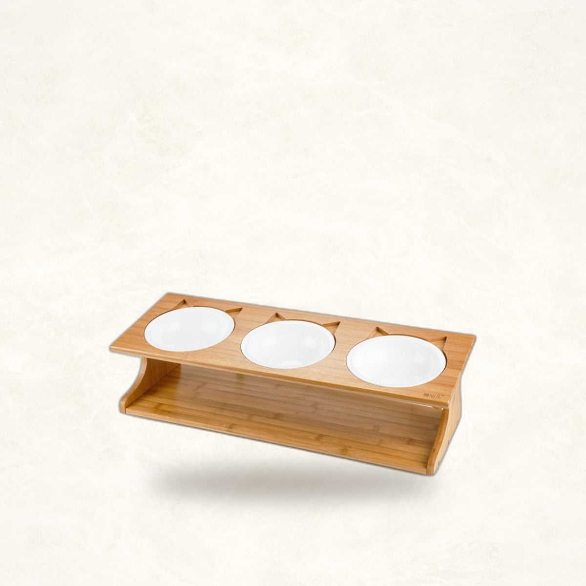 Elevated Ceramic Cat Bowl with Wooden Stand - photo 5