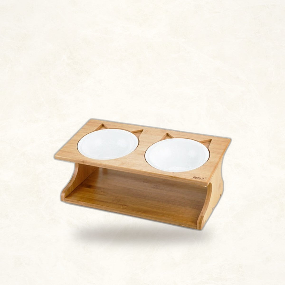 Elevated Ceramic Cat Bowl with Wooden Stand - photo 6