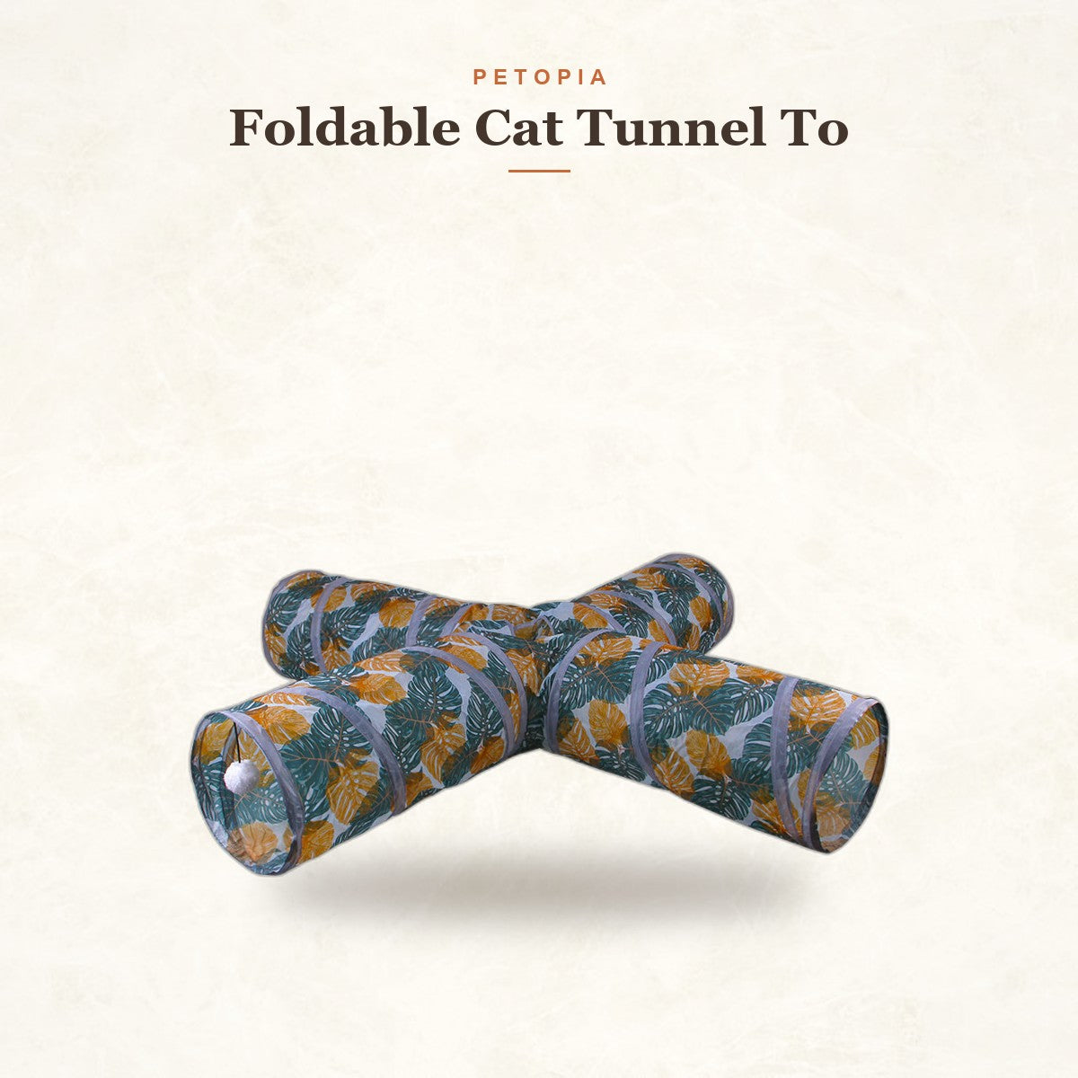 Foldable Cat Tunnel Toy — Collapsible Crinkle Play Maze
