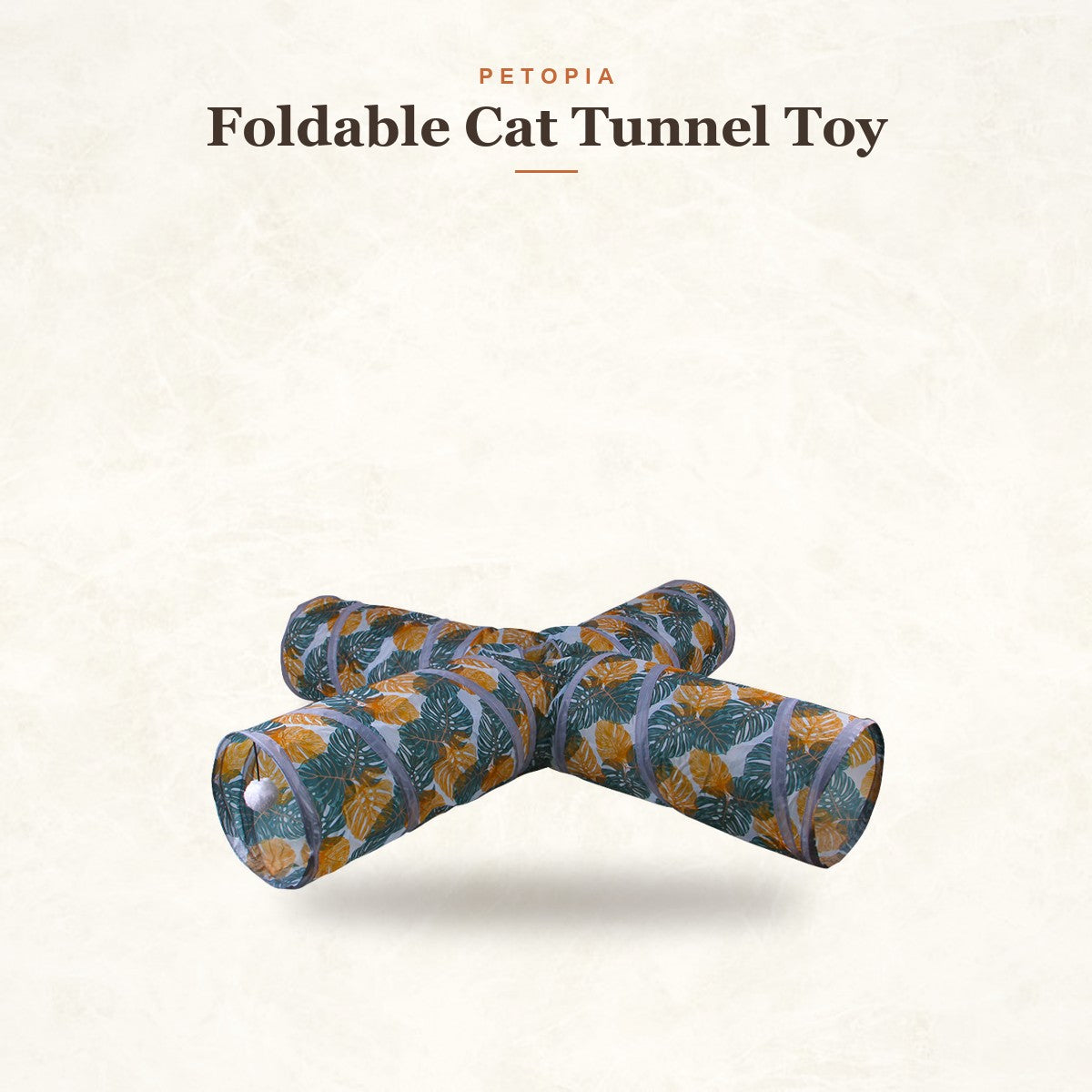 Foldable Cat Tunnel Toy — Collapsible Crinkle Play Maze