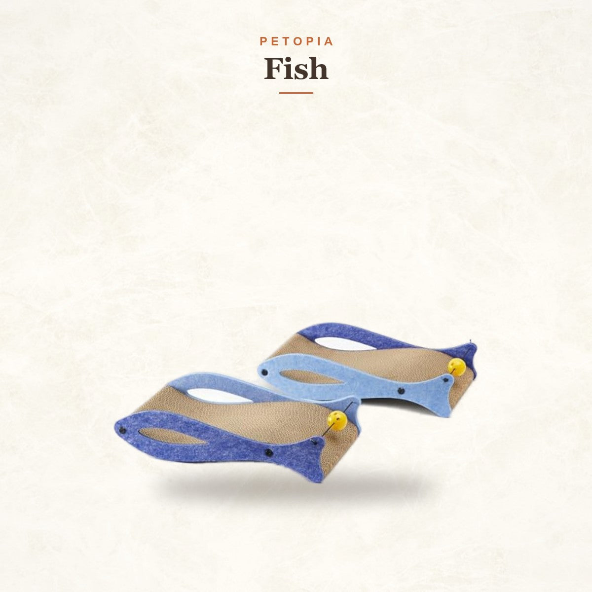 Fish-Shaped Cat Scratcher Lounge with Ball Toy for Indoor Cats