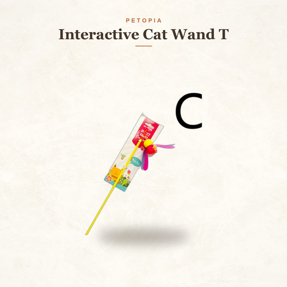 Interactive Cat Wand Toy with Animal-Shape Teaser