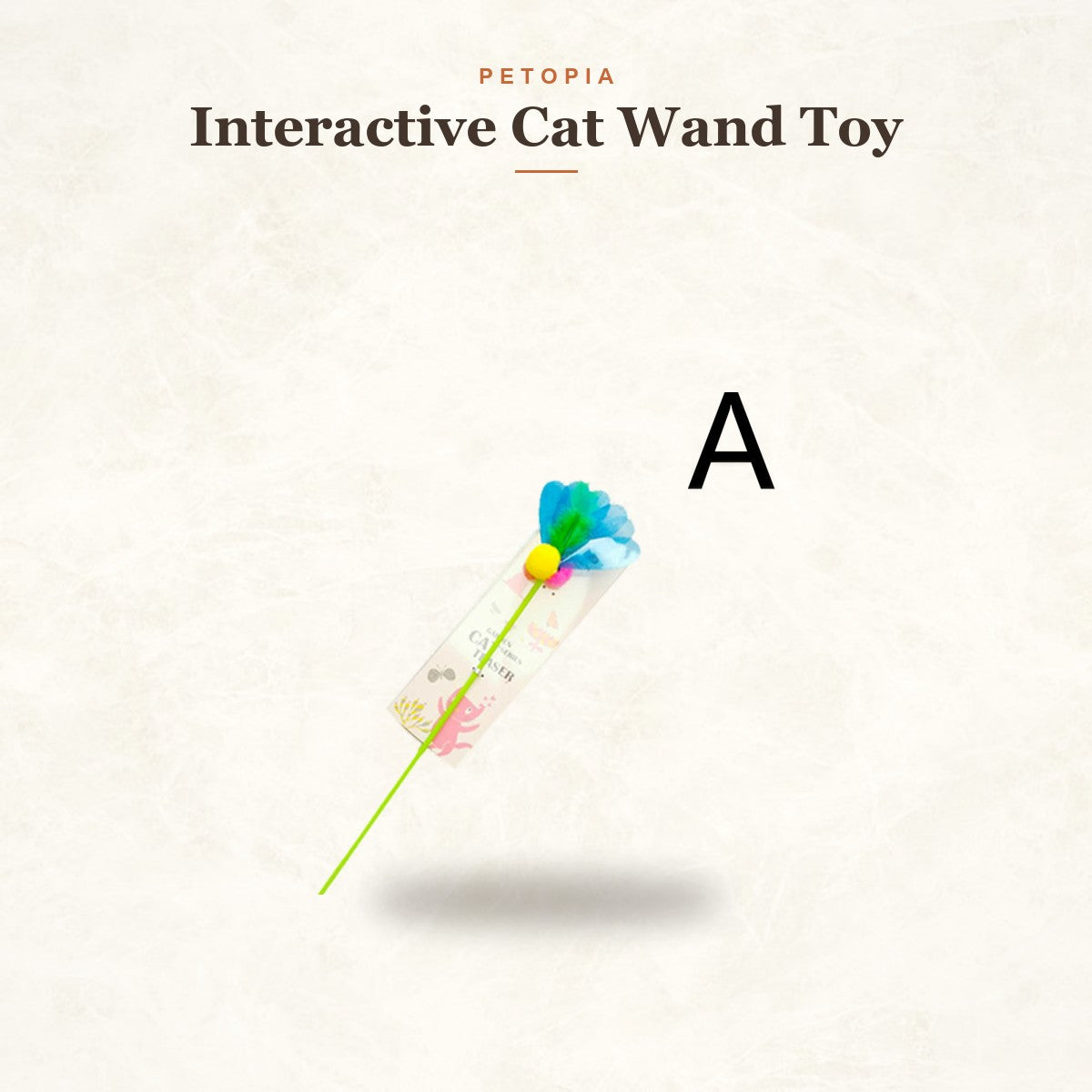 Interactive Cat Wand Toy with Animal-Shape Teaser