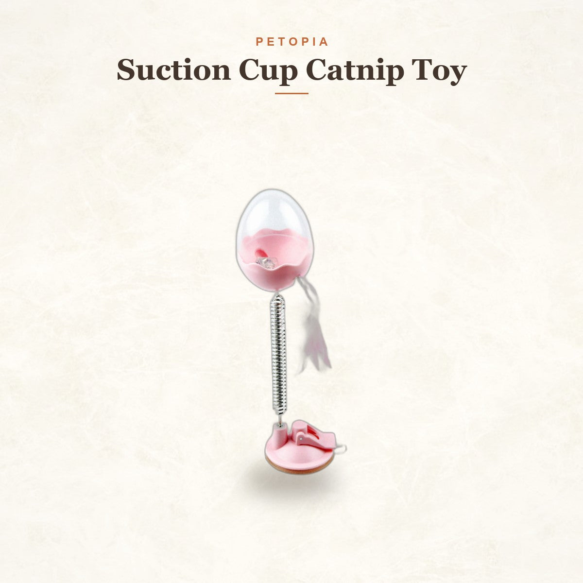 Suction Cup Catnip Toy with Feather for Indoor Cats