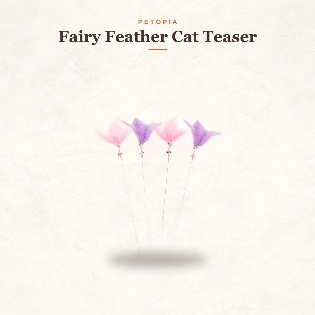Fairy Feather Cat Teaser Wand with Jingle Bell