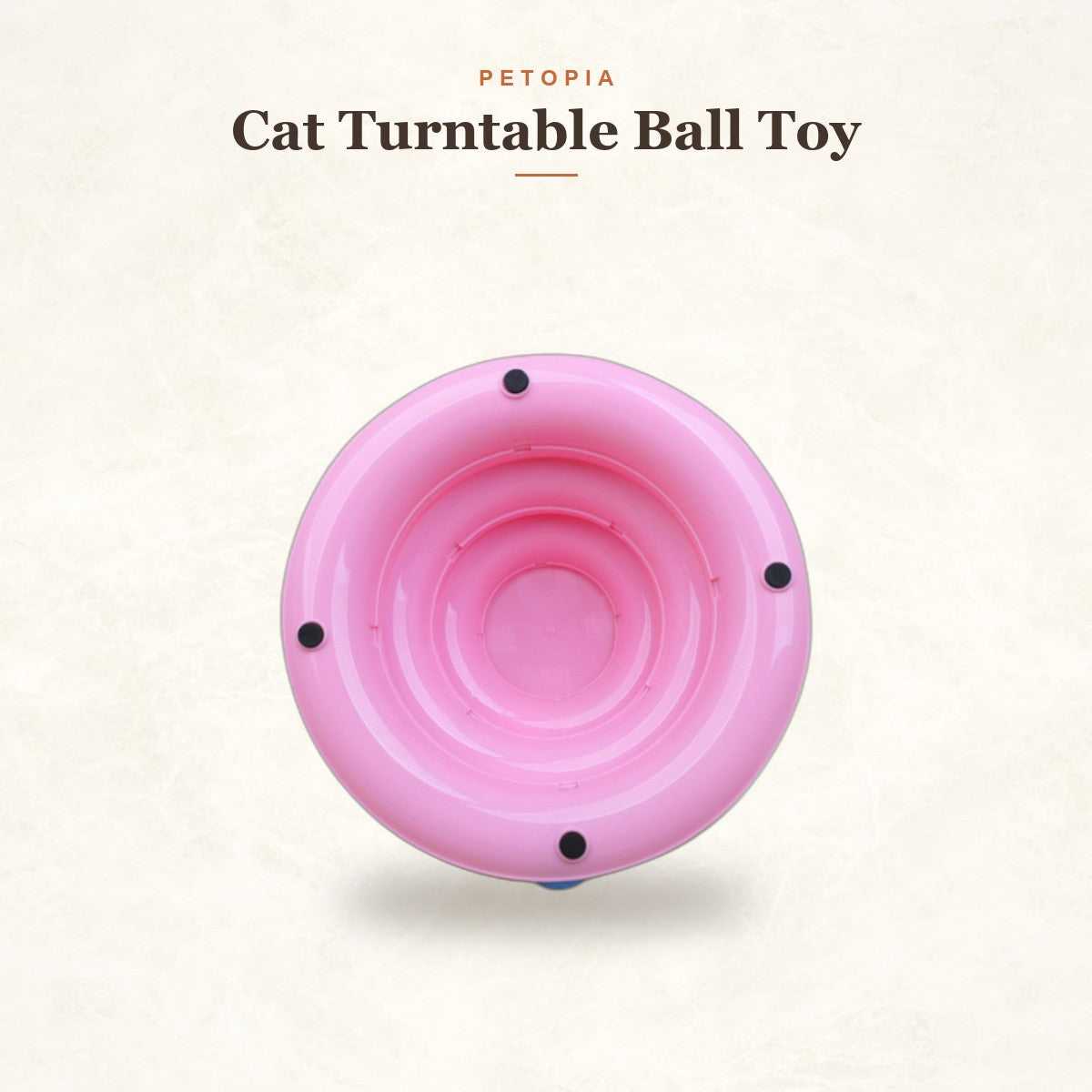Cat Turntable Ball Toy — 4-Layer Track Tower with Teaser Wand
