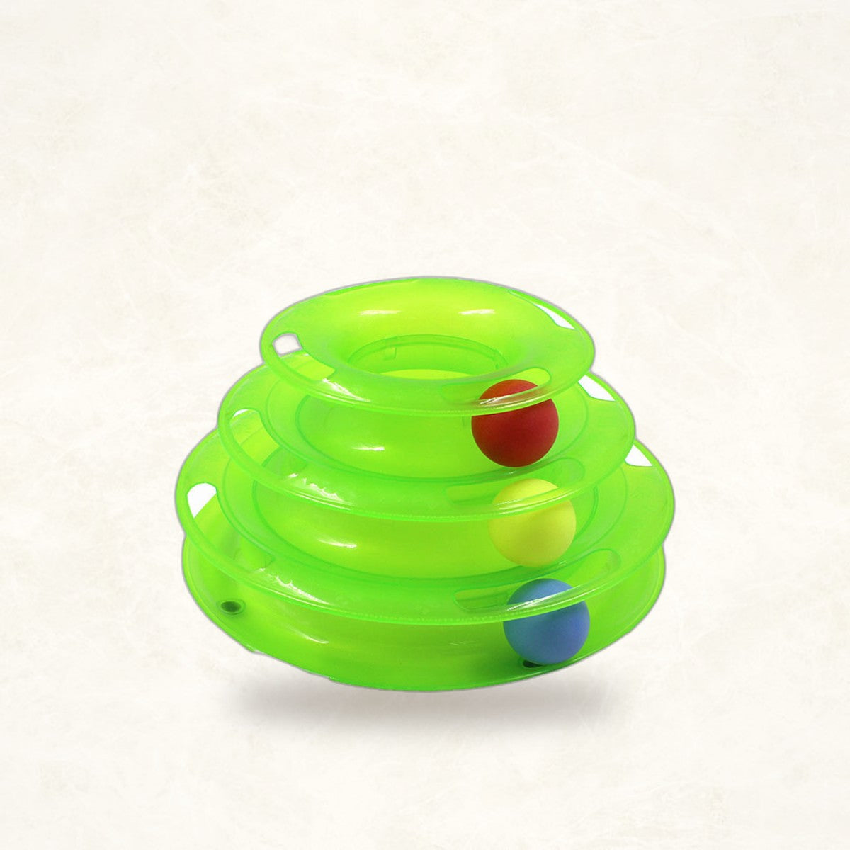 Cat Turntable Ball Toy — 4-Layer Track Tower with Teaser Wand - photo 2