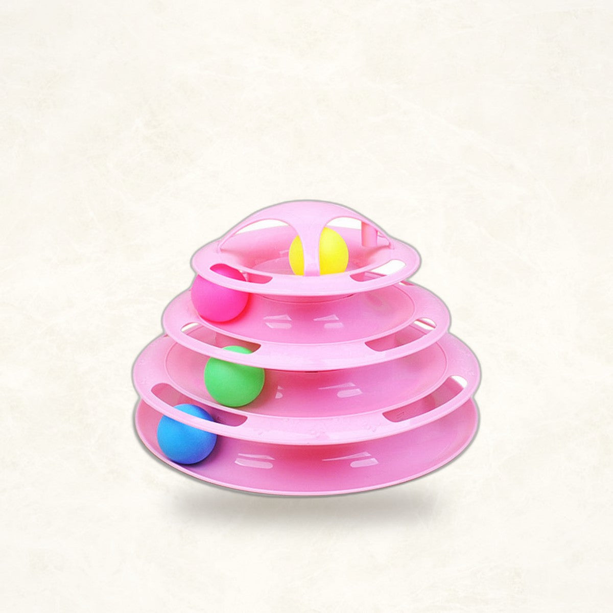 Cat Turntable Ball Toy — 4-Layer Track Tower with Teaser Wand - photo 4