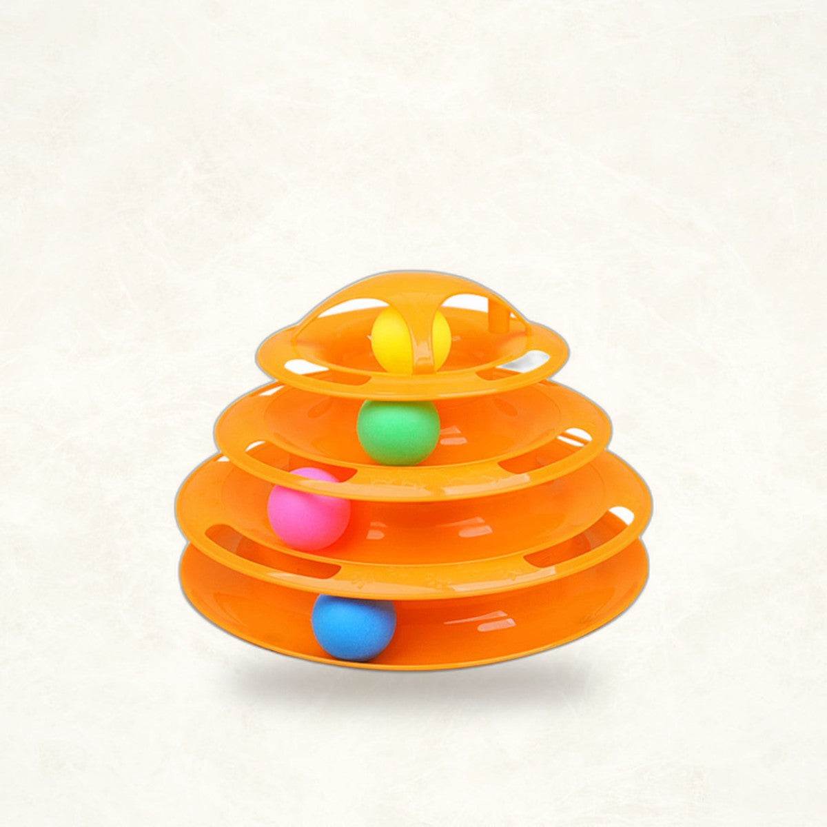 Cat Turntable Ball Toy — 4-Layer Track Tower with Teaser Wand - photo 5
