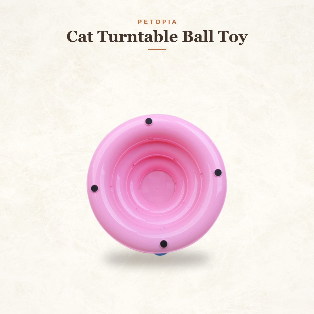 Cat Turntable Ball Toy — 4-Layer Track Tower with Teaser Wand