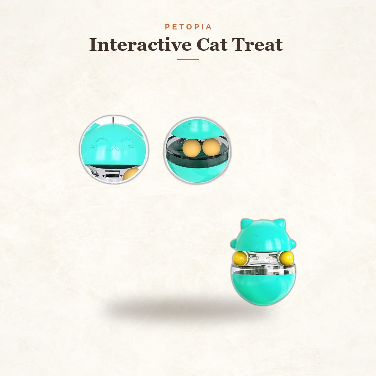 Interactive Cat Treat Dispenser Toy - Tumbler Feeder for IQ Training