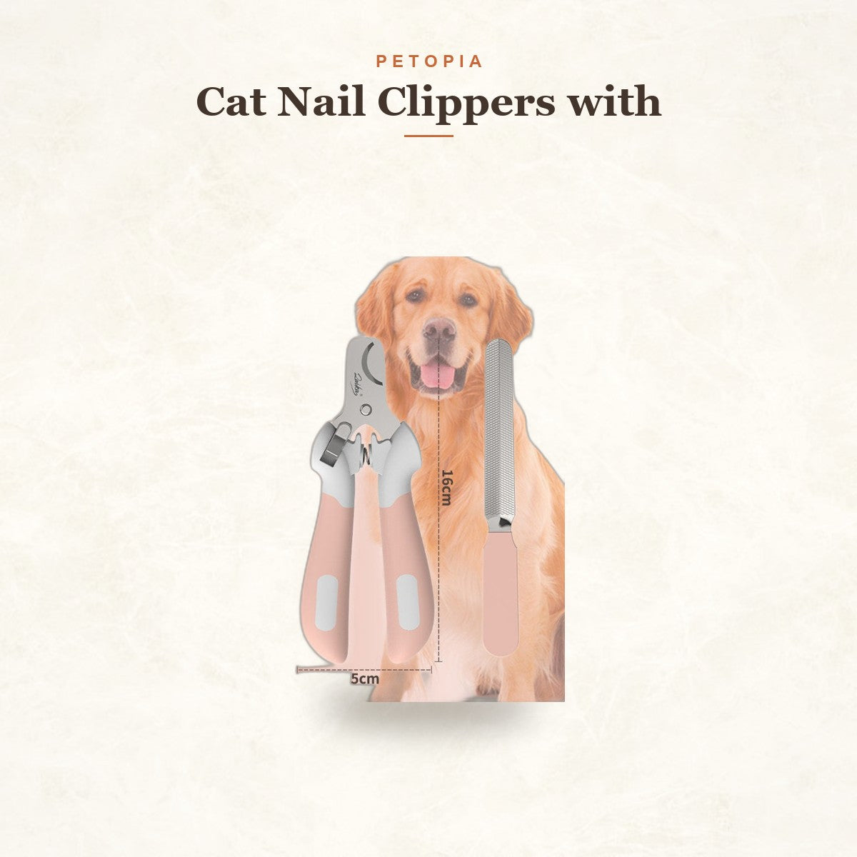 Cat Nail Clippers with Angled Blade & Safety Guard