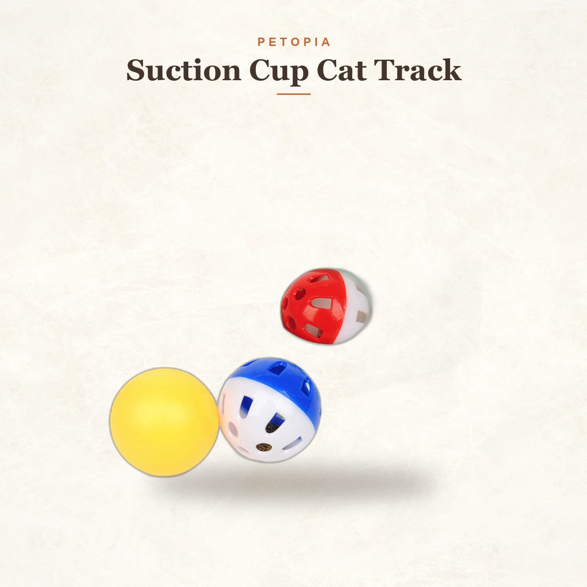 Suction Cup Cat Track Ball Toy for Windows & Walls