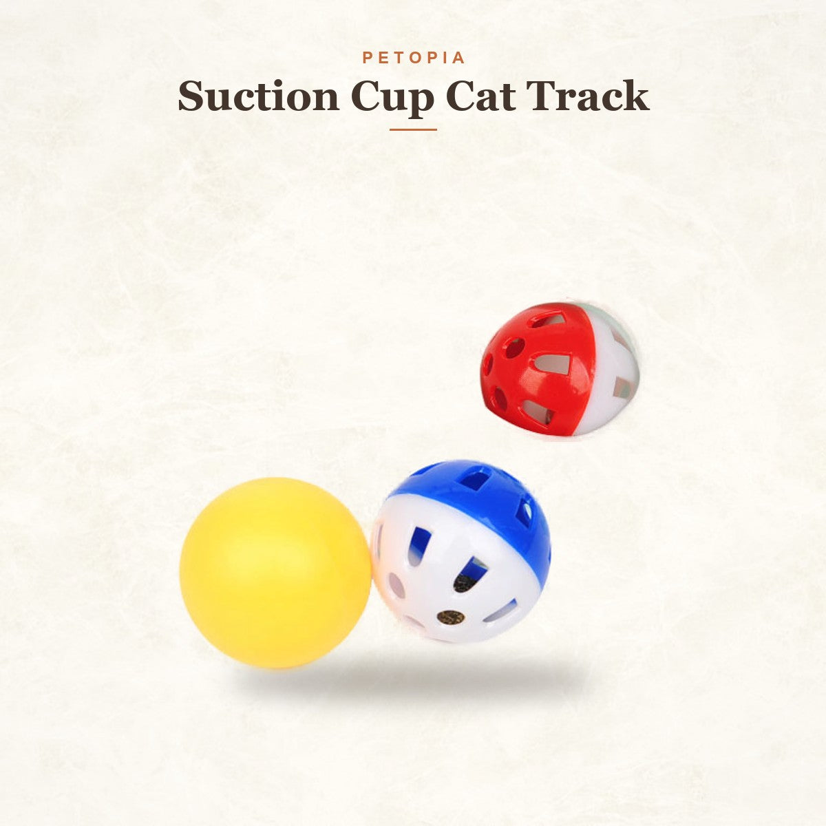 Suction Cup Cat Track Ball Toy for Windows & Walls