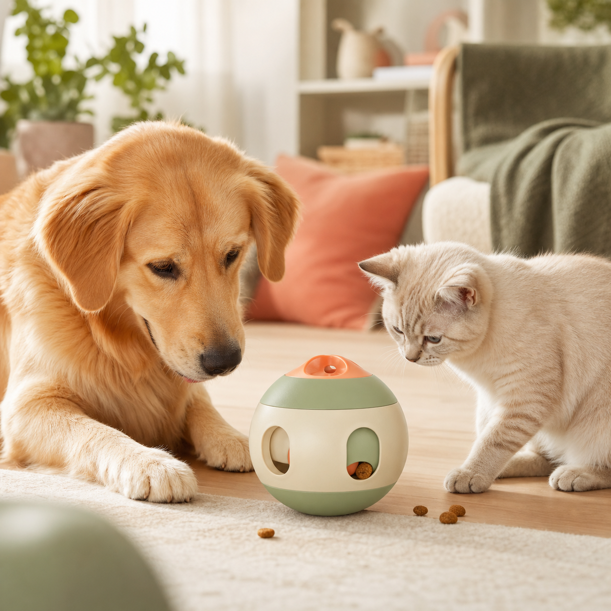Rolling Treat Dispenser Puzzle Ball for Dogs & Cats