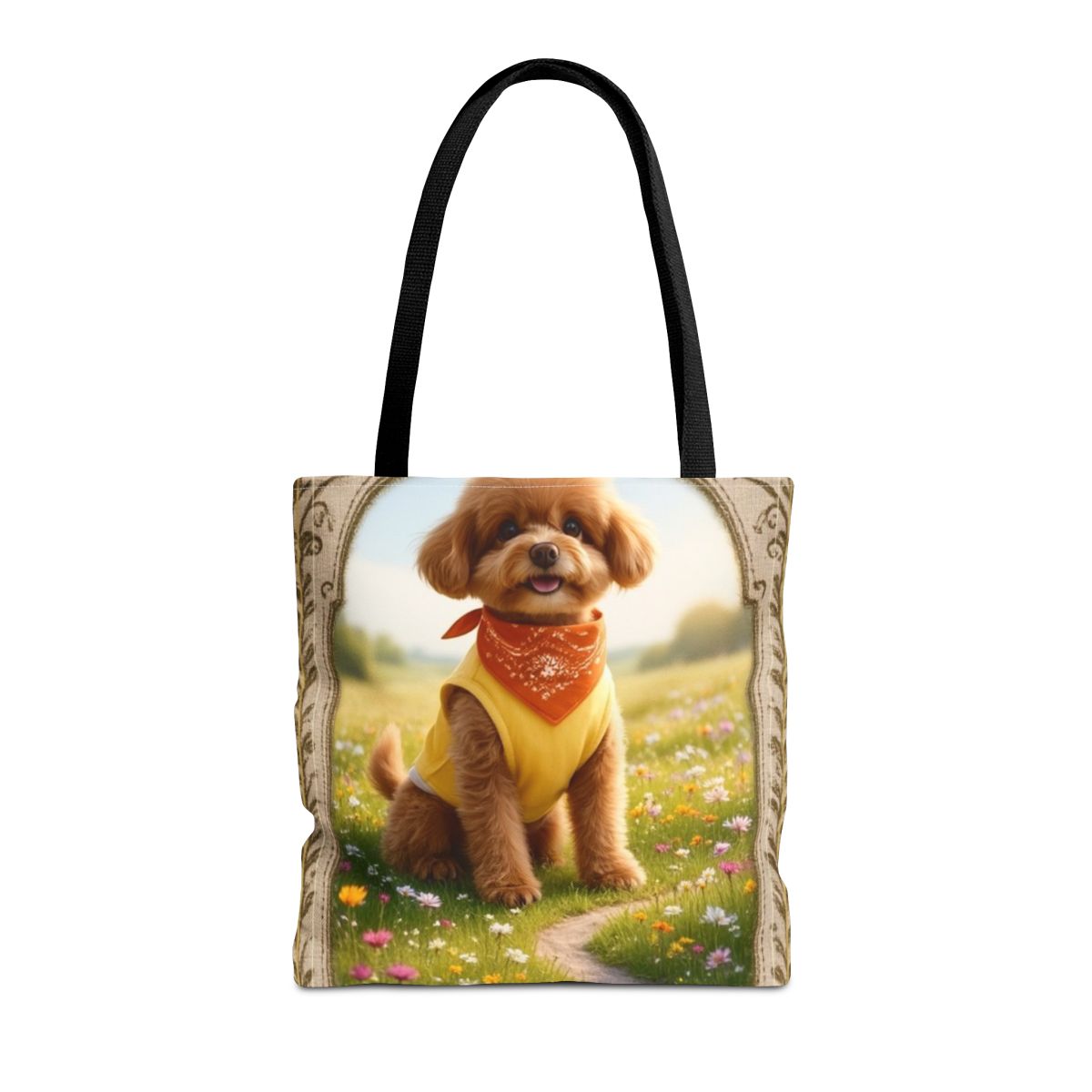 Custom Wildflower Meadow Pet Portrait Tote Bag | Petopia Dreams
