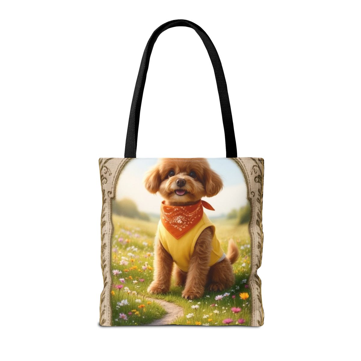 Custom Wildflower Meadow Pet Portrait Tote Bag | Petopia Dreams