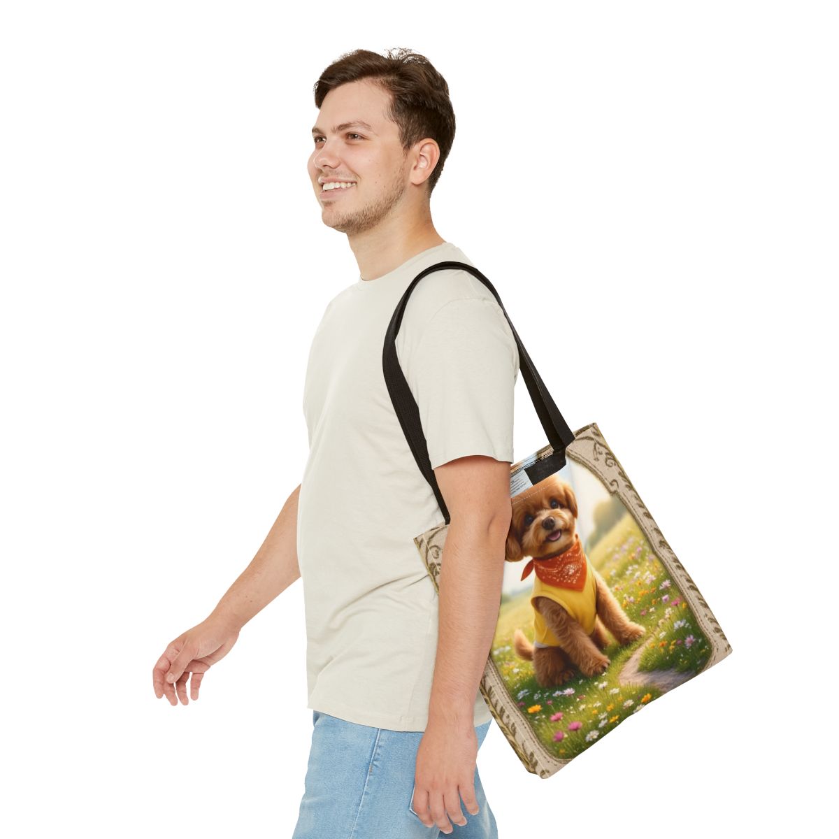 Custom Wildflower Meadow Pet Portrait Tote Bag | Petopia Dreams