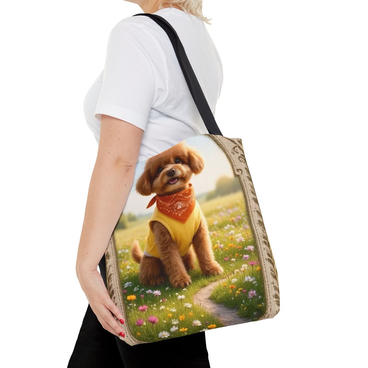 Custom Wildflower Meadow Pet Portrait Tote Bag | Petopia Dreams