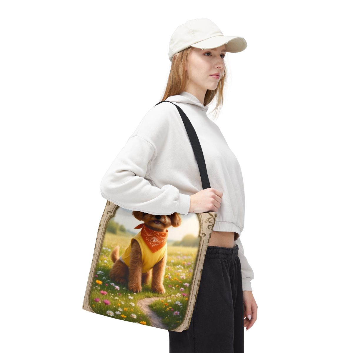 Custom Wildflower Meadow Pet Portrait Tote Bag | Petopia Dreams