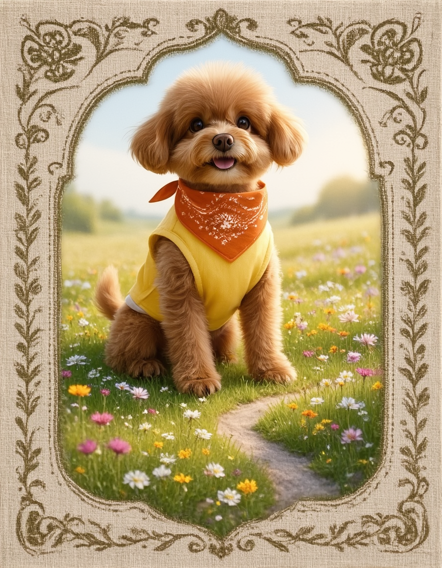 Custom Wildflower Meadow Pet Portrait Tote Bag | Petopia Dreams